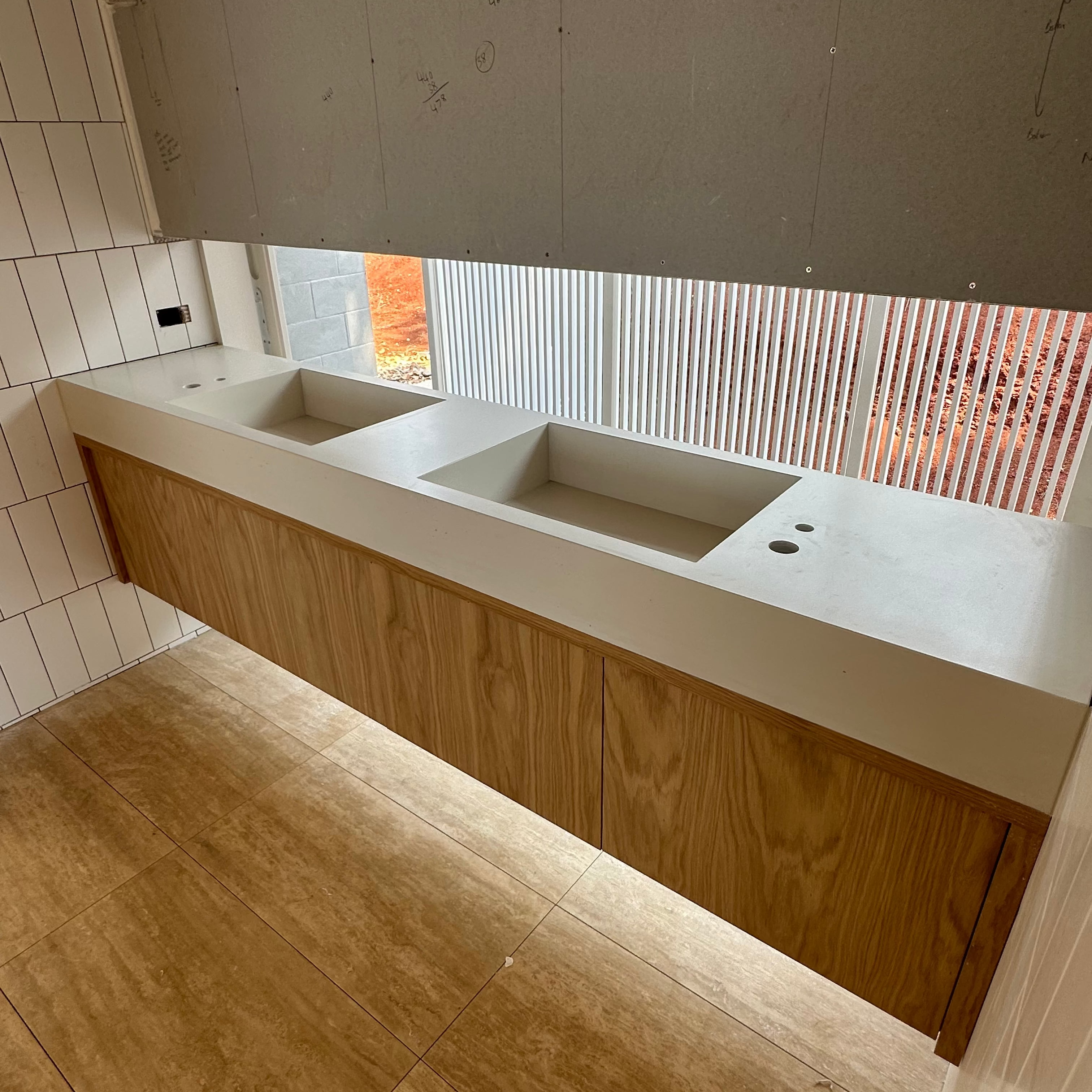 Custom Concrete Vanities with Integrated Basins