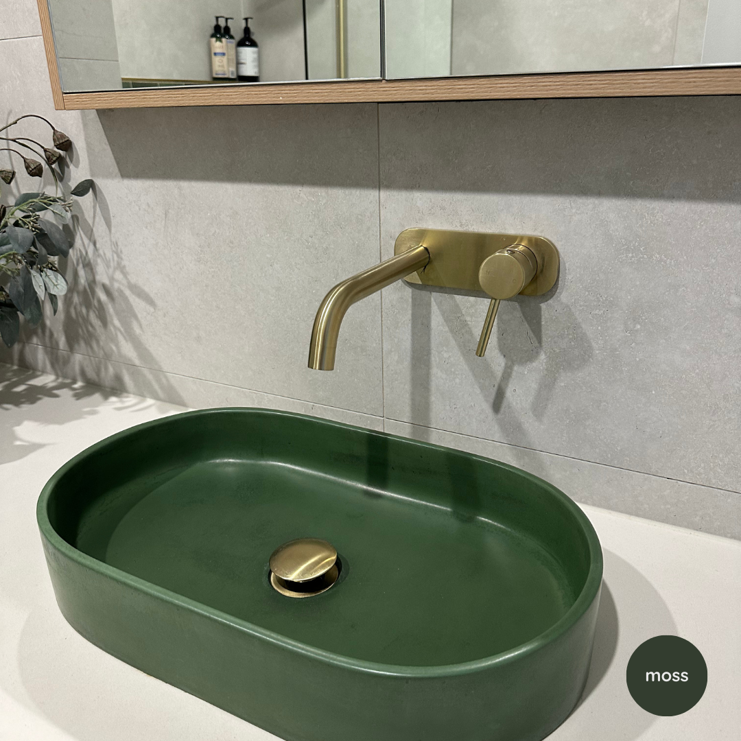 Valo Concrete Basin – Oval Handcrafted Bathroom Sink | Edje Concrete