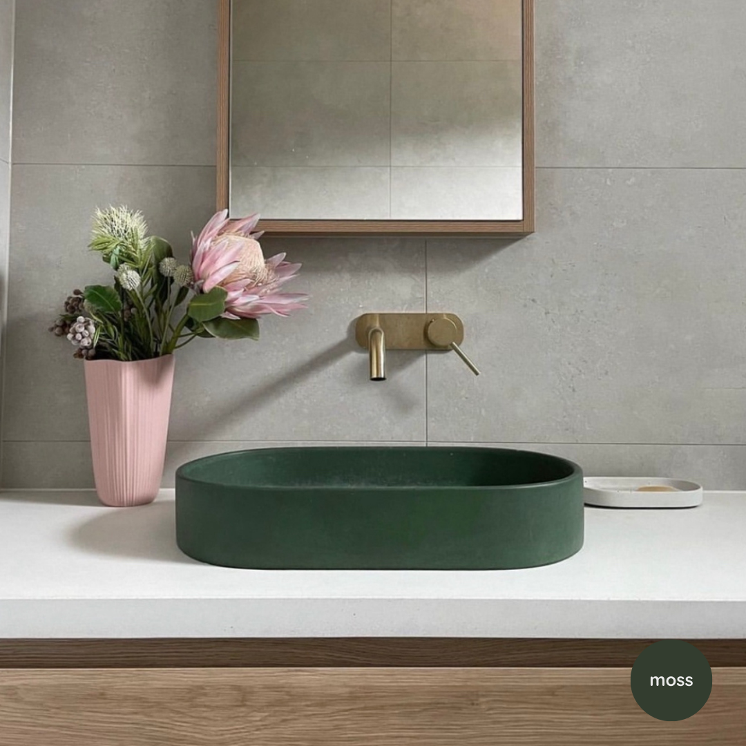 Valo Concrete Basin – Oval Handcrafted Bathroom Sink | Edje Concrete