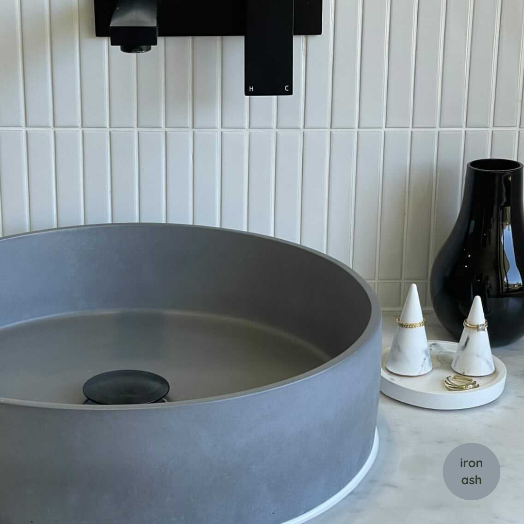 Revolve Concrete Basin – Round Handcrafted Bathroom Sink | Edje Concrete
