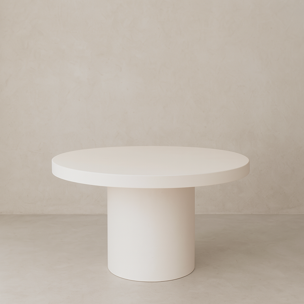 HALO Concrete Dining Table – Round Pedestal Design | Edje Concrete
